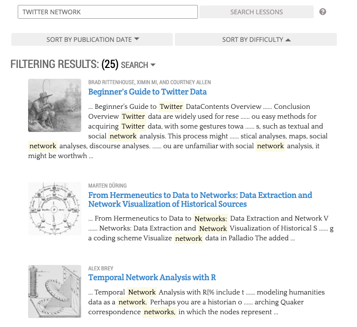 Search results displaying highlighted search terms. Search results displaying highlighted search terms.